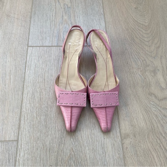 Kate Spade Pink Leather Slingback Pumps 2000s - Picture 1 of 6